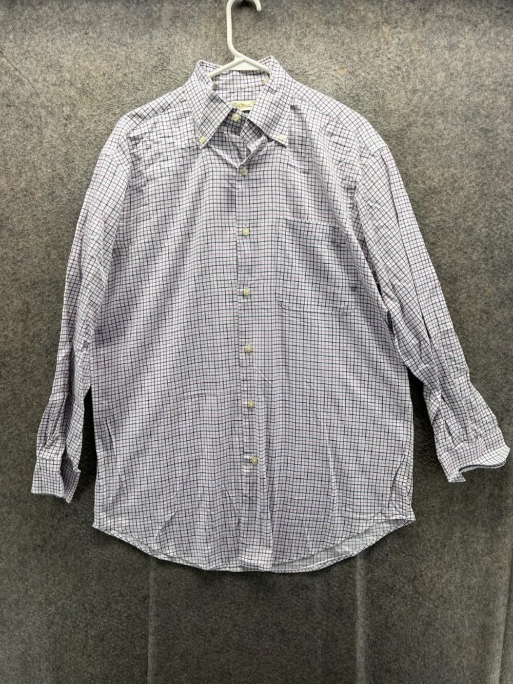 Peter Millar Shirt Men Medium White Check Long Sleeve Button Up Casual Woven